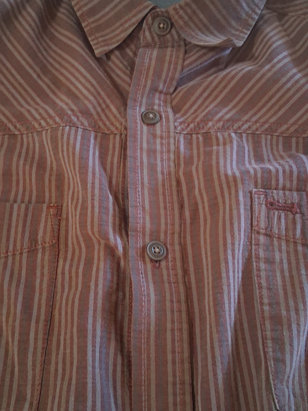 REI Men's Striped Button-Down Shirt  Short Sleeve Brown XXL 260913